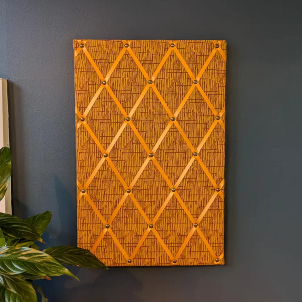 Notice Board - Orange Barkcloth