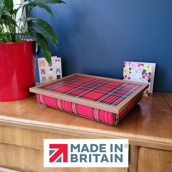 Royal Stewart Red Tartan Luxury Lap Tray with Bean Bag