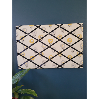 Notice Board - Black & Gold Floral