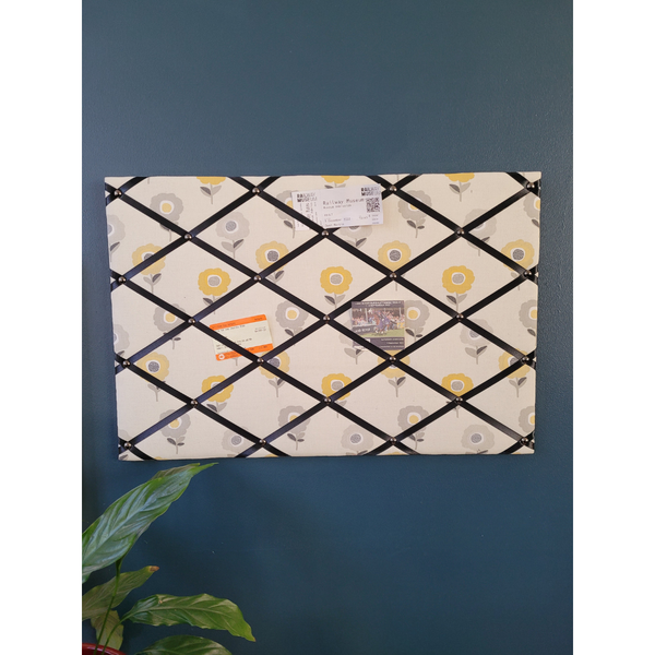 Notice Board - Black & Gold Floral