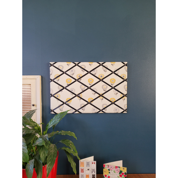 Notice Board - Black & Gold Floral