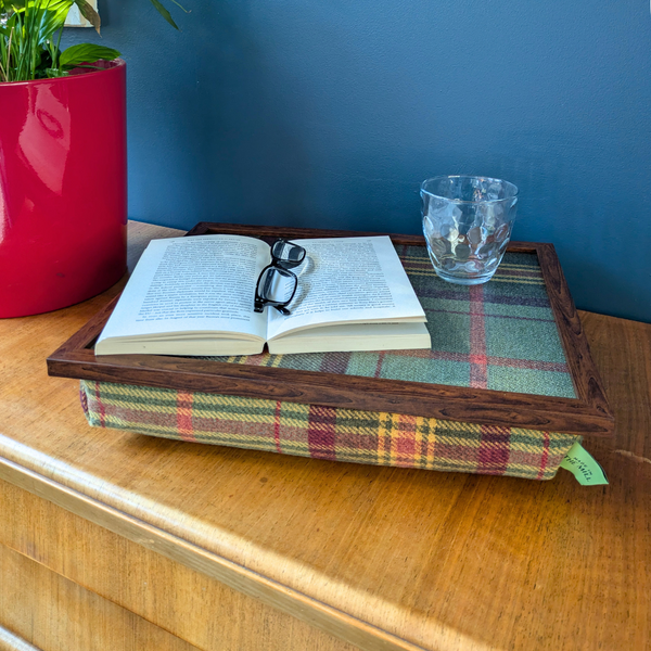 Luxury Brittany Tweed Lap Tray With Bean Bag