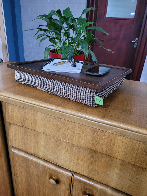 Luxury Dogtooth Lap Tray With Bean Bag