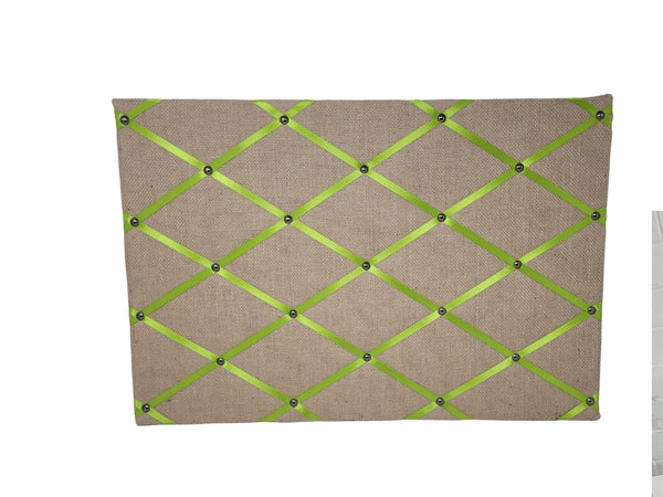 Made in the Mill Notice Board - Hessian Lime Green