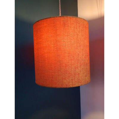 Lampshade - Orange Barkcloth