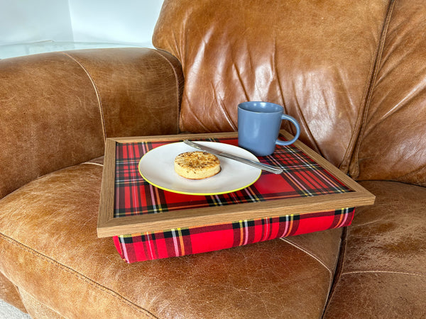 Royal Stewart Red Tartan Luxury Lap Tray with Bean Bag