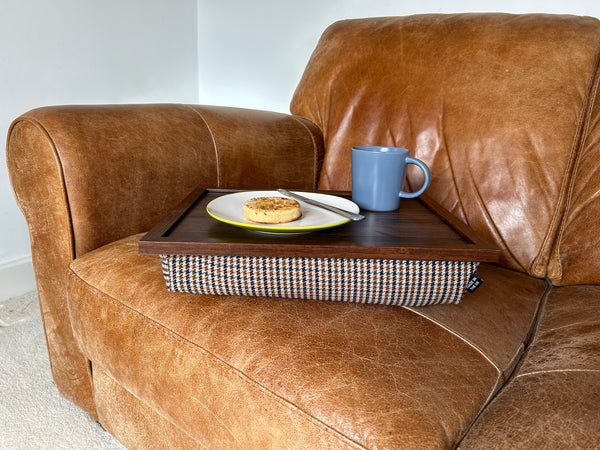 Luxury Dogtooth Lap Tray With Bean Bag